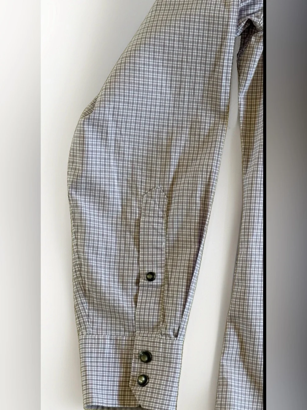Banana Republic Mens M Purple Blue Mini Check Western Button Shirt
